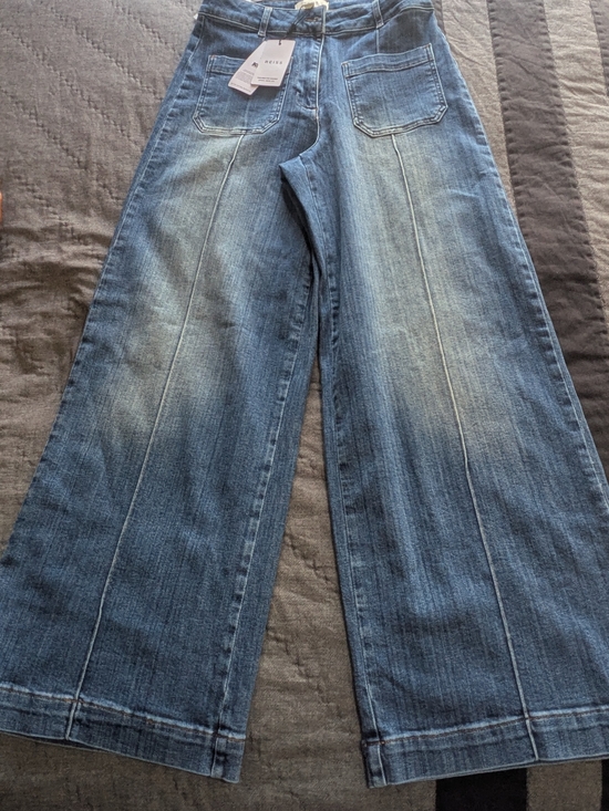 NWT Reiss Mid Rise Wide-Leg High-Rise W/ Front Patch Pockets & Pintuck Seam- 30R - Picture 5 of 8